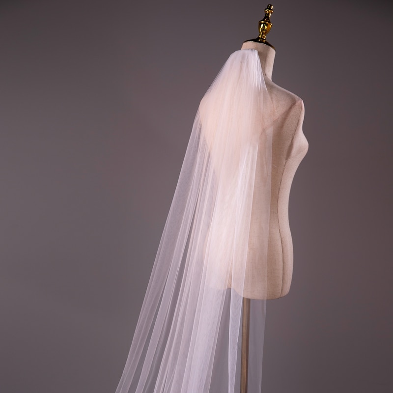 Wholesale Soft Tulle 3Meter 5Meter White Ivory Voile Mariee Long Wedding Veil With Metal Comb Bridal Headwear Vestido De Noiva Wholesale Soft Tulle 3Meter 5Meter White Ivory Voile Mariee Long Wedding Veil With Metal Comb Bridal Headwear Vestido De Noiva