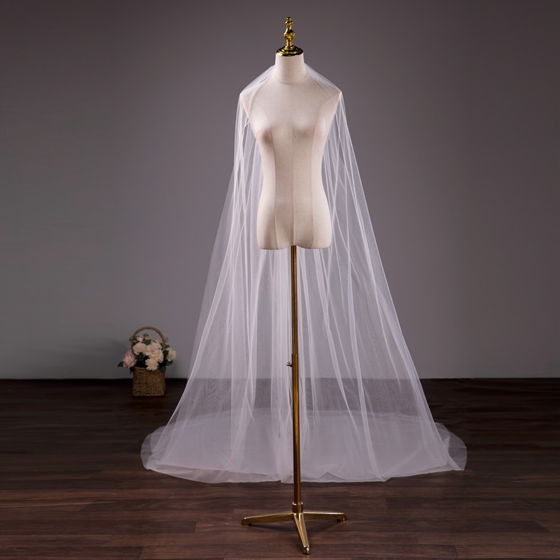 Wholesale Soft Tulle 3Meter 5Meter White Ivory Voile Mariee Long Wedding Veil With Metal Comb Bridal Headwear Vestido De Noiva Wholesale Soft Tulle 3Meter 5Meter White Ivory Voile Mariee Long Wedding Veil With Metal Comb Bridal Headwear Vestido De Noiva