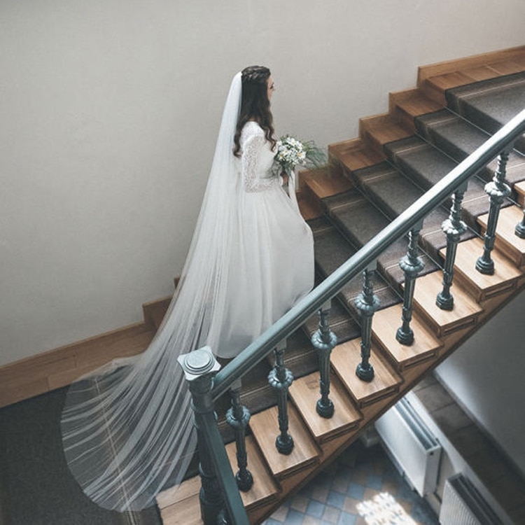 Wholesale Soft Tulle 3Meter 5Meter White Ivory Voile Mariee Long Wedding Veil With Metal Comb Bridal Headwear Vestido De Noiva Wholesale Soft Tulle 3Meter 5Meter White Ivory Voile Mariee Long Wedding Veil With Metal Comb Bridal Headwear Vestido De Noiva