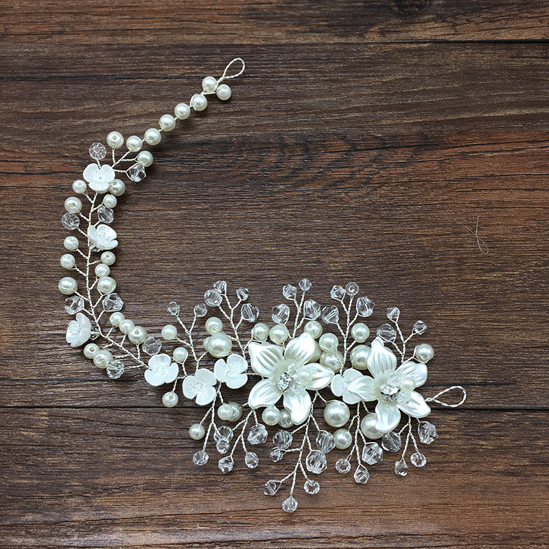 KMVEXO Ceramic Flowers Wedding Headbands for Bride Crystal Pearls Women Hairpins Bridal Headpiece Hair Jewelry Accessories 2019 KMVEXO Ceramic Flowers Wedding Headbands for Bride Crystal Pearls Women Hairpins Bridal Headpiece Hair Jewelry Accessories 2019