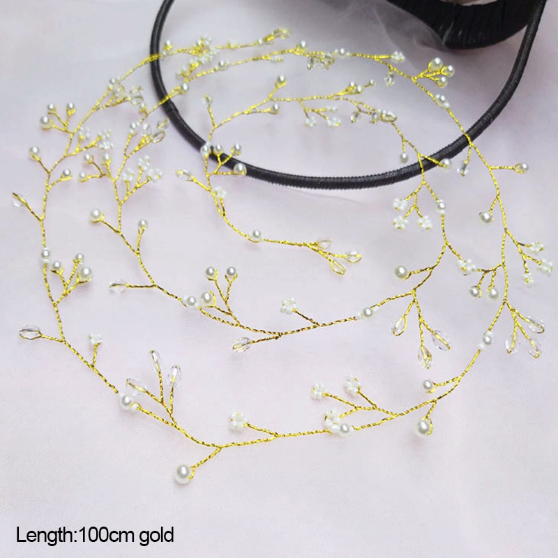 Crystal Headbands Wedding Hair Accessories Handmade Floral Pearl Rhinestone Headwear Hair Ornament For Bride Girls