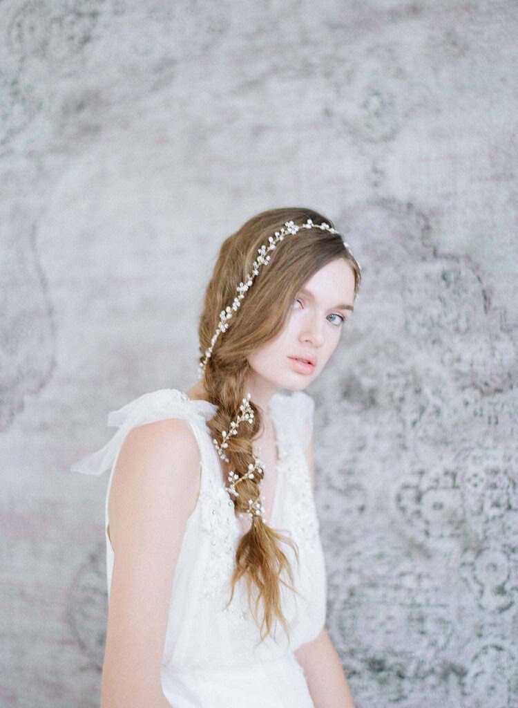 Fashion Wedding Hair Accessories Simulated Pearl Haedbands for Bride Crystal Crown Floral Elegant Hair Ornaments Hairpin